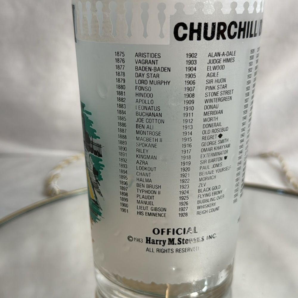 1983 VTG Libbey Official Kentucky Derby Glass Churchill Downs 1875-1983 Winners - Picture 4 of 8